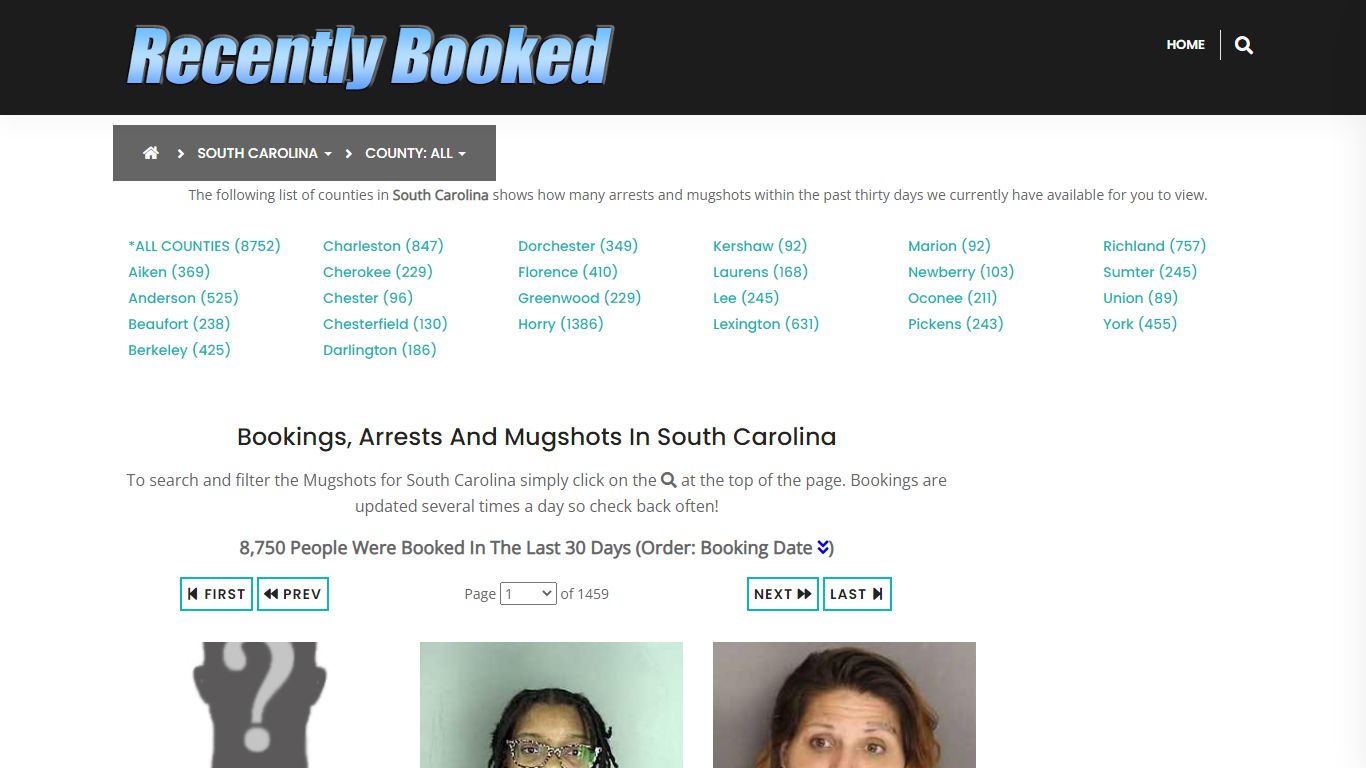 Recent bookings, Arrests, Mugshots in South Carolina - Recently Booked